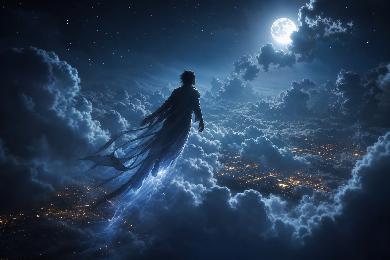 Cinematic dream scene for Dreams About Falling