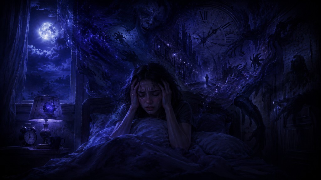DreamVis cinematic illustration — Are Nightmares Linked to Stress?